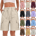 Women's Quick Dry Cargo Shorts - Casual Summer Athletic Shorts with Pockets