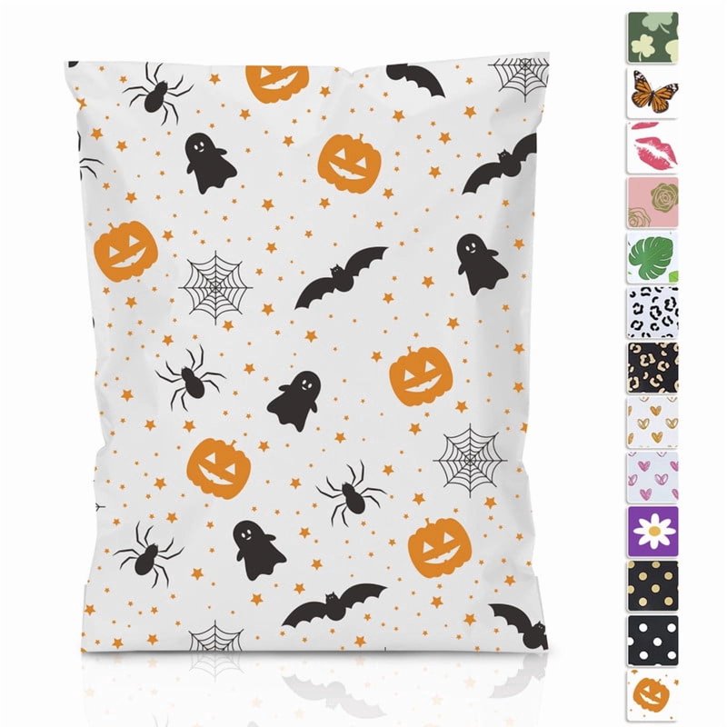 Halloween Poly Mailers 10x13 Inches - Waterproof Self-Seal Shipping Bags - 100 Pack