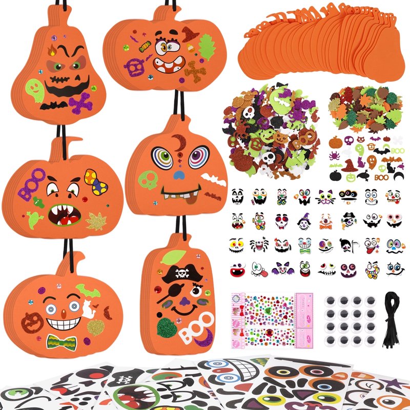 Halloween Foam Pumpkin Craft Kit for Kids - 36 Sets DIY Decorations & Ornaments