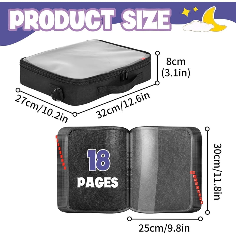 Enamel Pin Display Book with 18 Pages - Portable Collection Organizer for Pins & Brooches