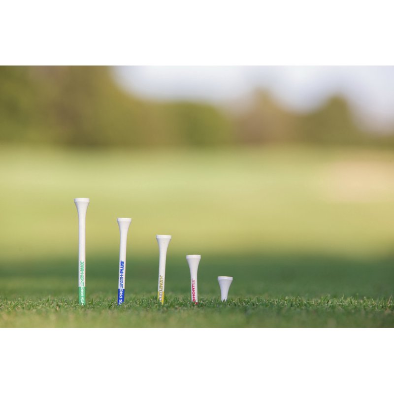 Golf Tees - Color-Coded Hardwood Tee System for Consistent Setup, 75 Pack