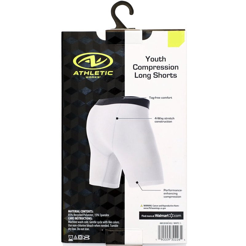 Youth Compression Shorts Unisex Athletic Performance Long Leg Shorts