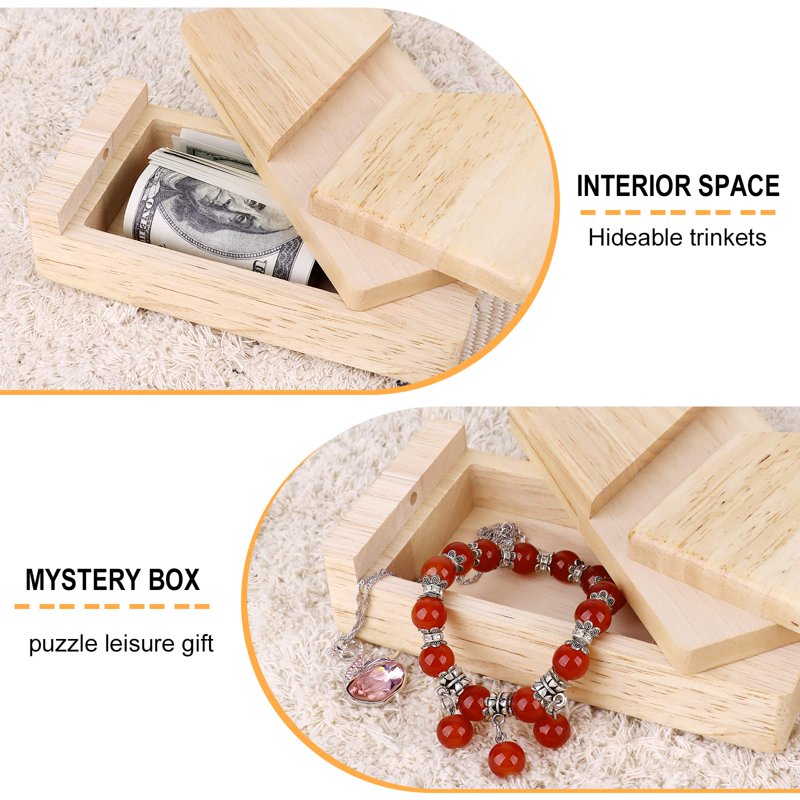 Wooden Puzzle Money Box - Secret Card Holder & Brain Teaser Gift