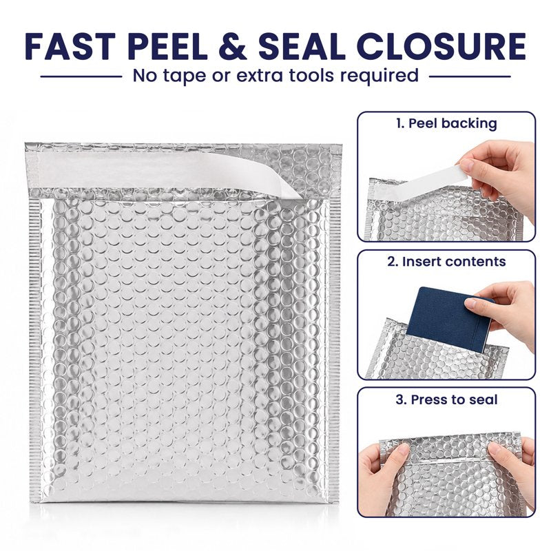 Poly Bubble Mailers 11x15 Inch 100-Pack Waterproof Self-Sealing Padded Envelopes for Shipping