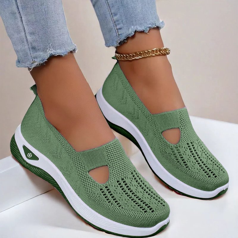 Orthopedic Breathable Flat Shoes for Women with Arch Support - Comfortable Slip-On Sneakers
