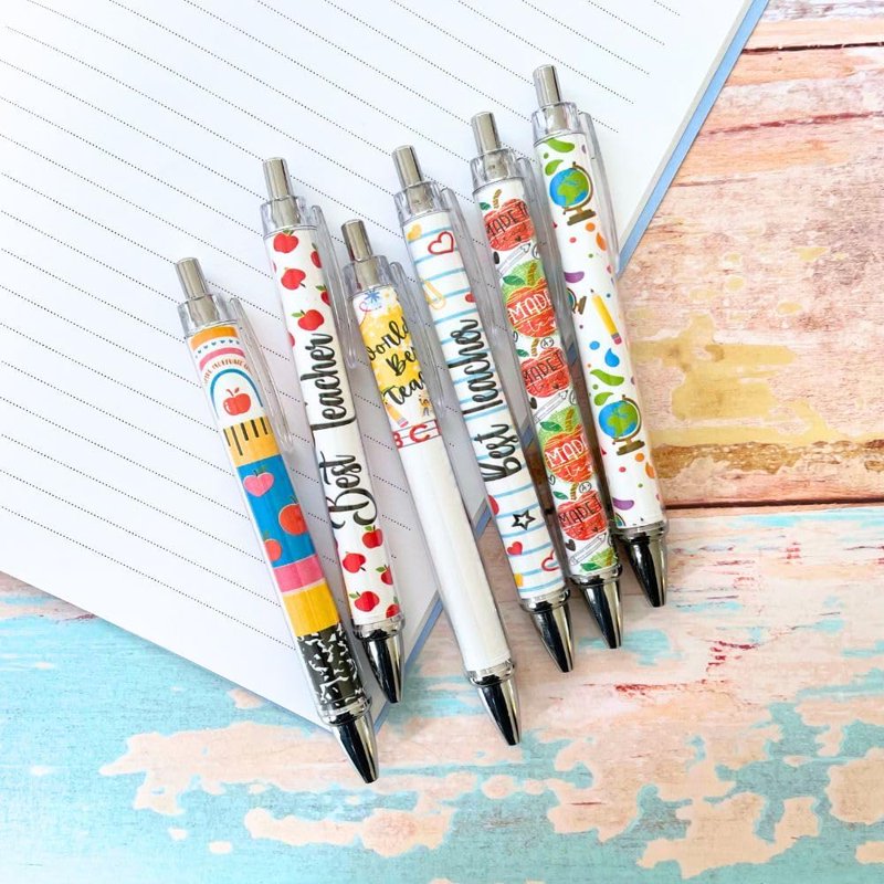 Cute Teacher Pens Set - Inspirational & Funny School Supplies, 12 Pack