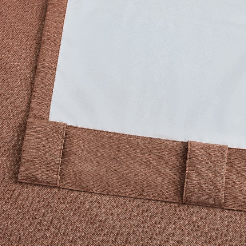 Blackout Linen Curtain Set 2 Panels - Textured Room Darkening & Insulation