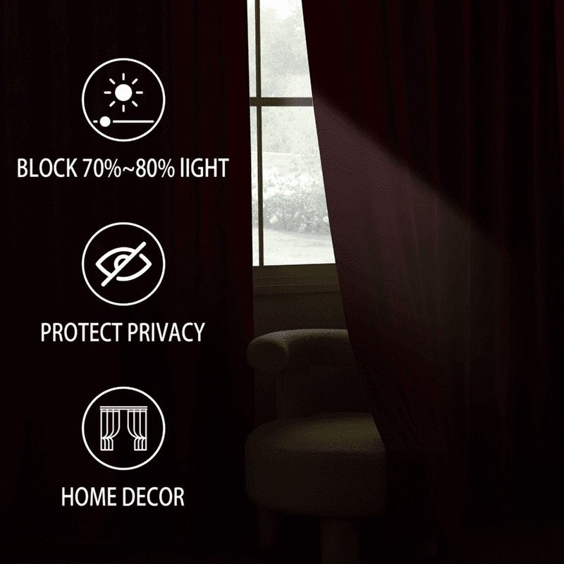 Luxury Velvet Insulated Blackout Curtains - Room Darkening Thermal Drapes