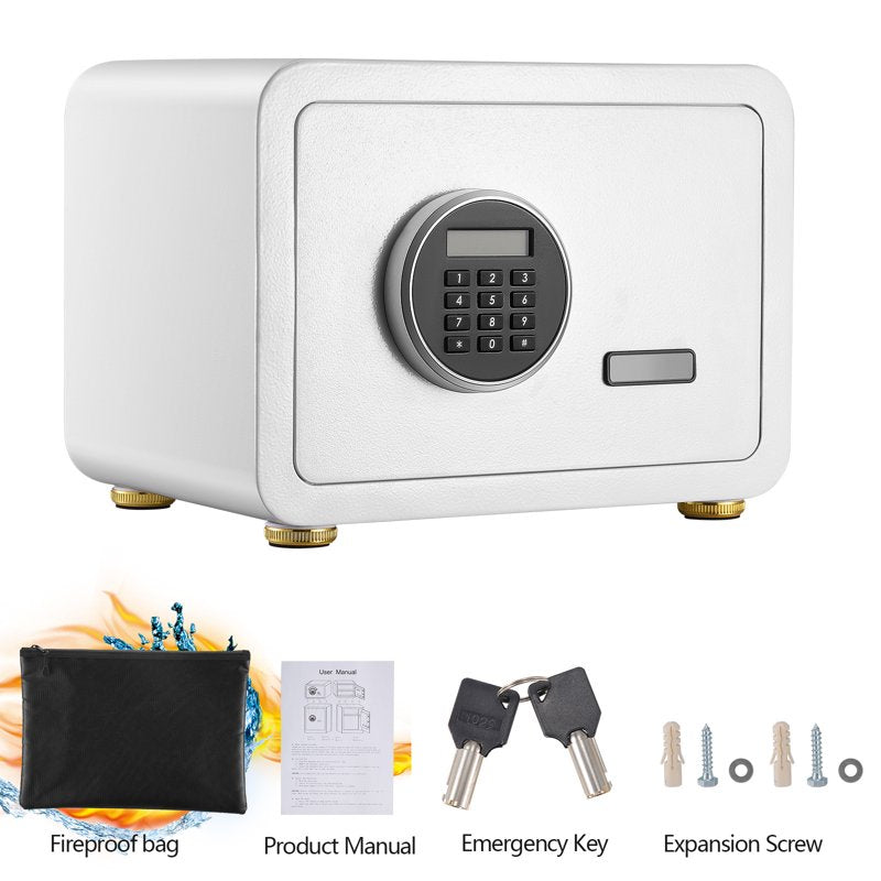 Wall Mount Safe Box 0.7 Cu. Ft. Digital & Key Lock for Money & Valuables