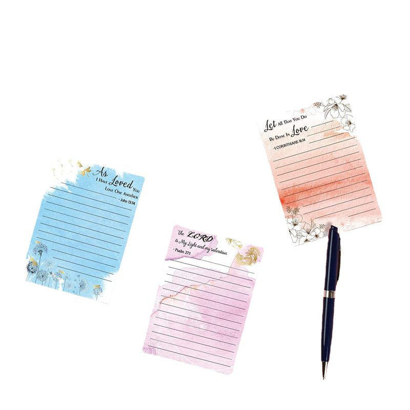 Christian Notepads 8 Pack Inspirational Floral Design Sticky Notes Religious Quotes 4x5.5 Inch