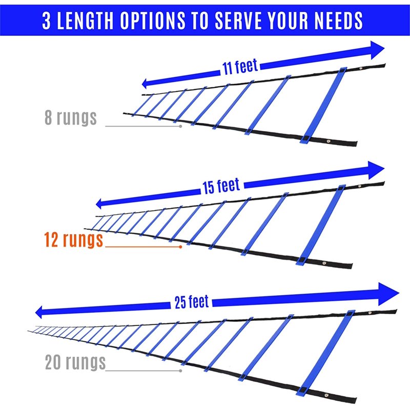 Agility Ladder with Carry Bag, 12 Rungs - Yes4All Training Equipment