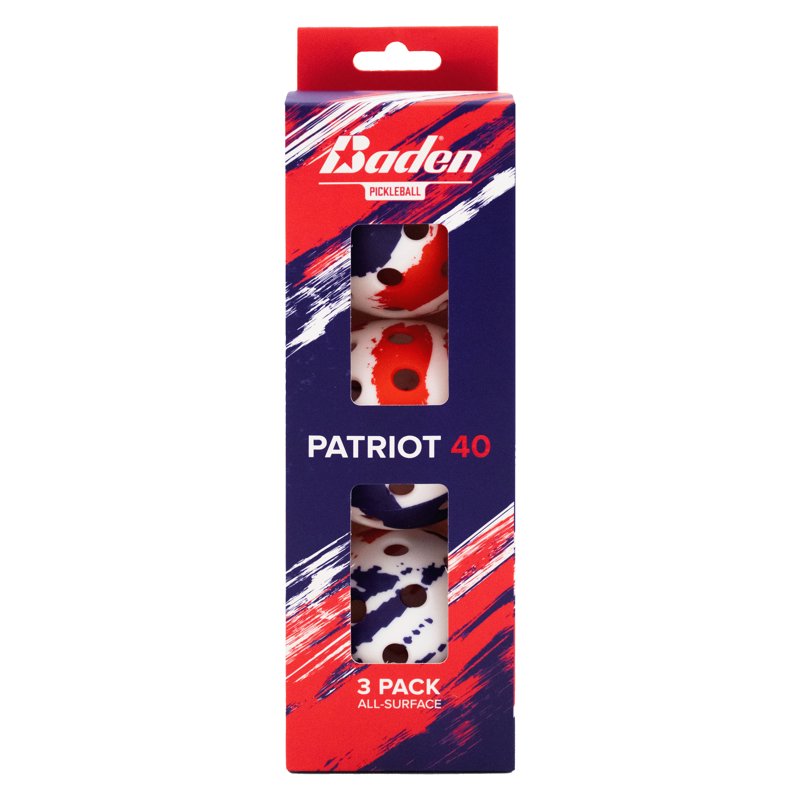 Patriot 40 Outdoor Pickleballs 3-Pack – 40-Hole Seams for Visible Flight