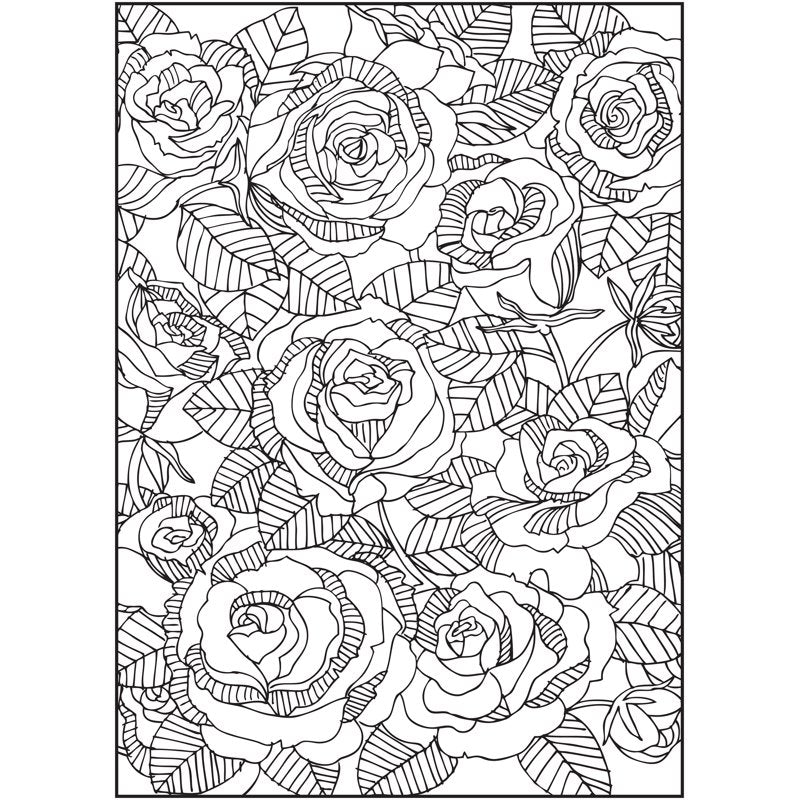 Adult Coloring Book Fabulous Florals - 64 Pages Relaxation Art