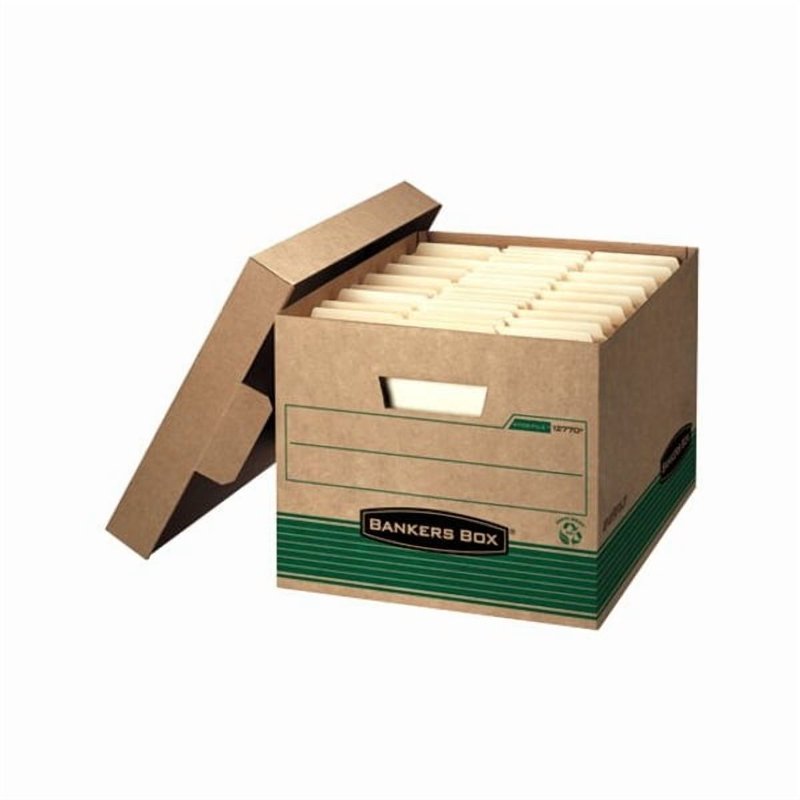 12 Pack Medium-Duty File Storage Boxes with Lift-Off Lid - Recycled Cardboard