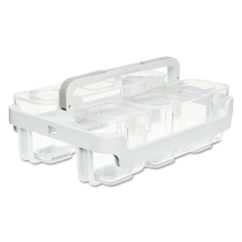 Stackable Caddy Organizer with Removable Plastic Bins - White, 14" x 10.5"