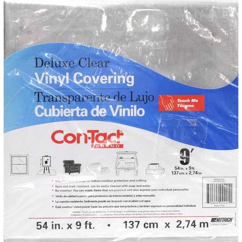 Clear Vinyl Covering 54 in x 9 ft - Multi-Purpose Surface Protection (2 Pack)