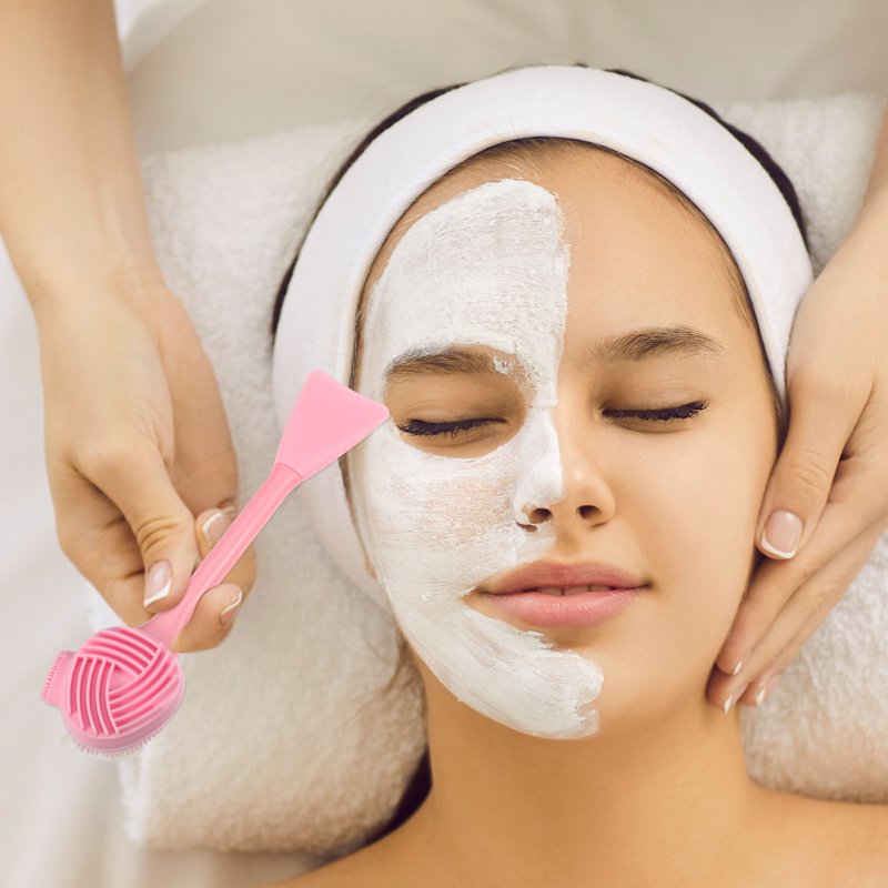 Pink Silicone Facial Cleansing Brush - Multifunction Face Scrubber (Variation: Pink)