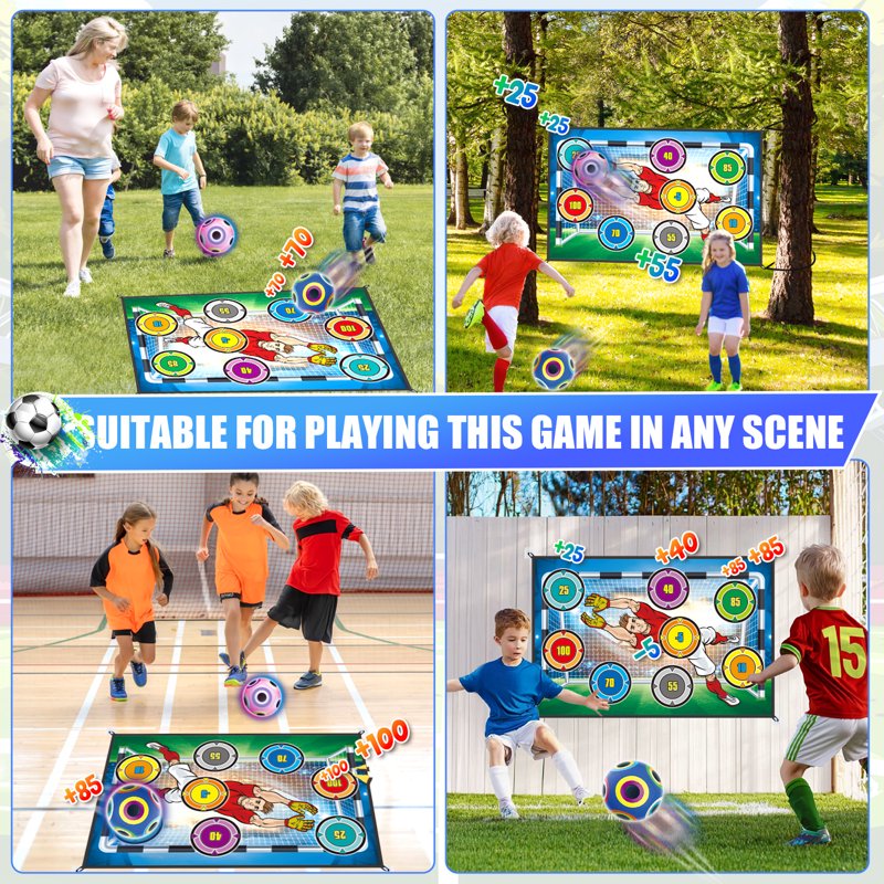 Indoor Outdoor Soccer Game Set for Kids with 2 Balls & Target Board