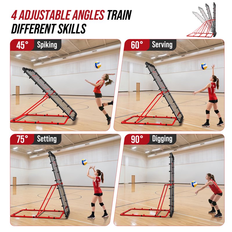 7x4 FT Volleyball Rebounder Net - Adjustable Training Equipment for Spiking, Passing & Serving