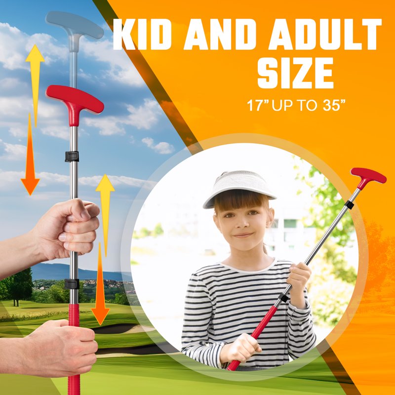 Extendable Putter for Kids — Adjustable Shaft, Left/Right Hand Junior Golf Club