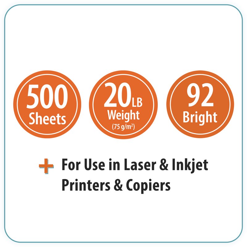 Legal Size Copy Paper 8.5x14 White 92 Bright 20 lb Ream 500 Sheets