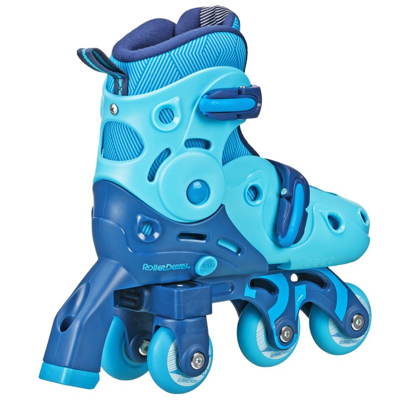 Kids Adjustable Inline & Roller Skate Combo with Protective Gear - Medium (13-3)