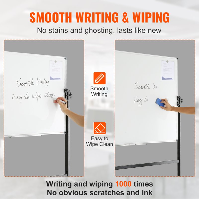 48x32 Inch Double-Sided Magnetic Whiteboard with Mobile Stand