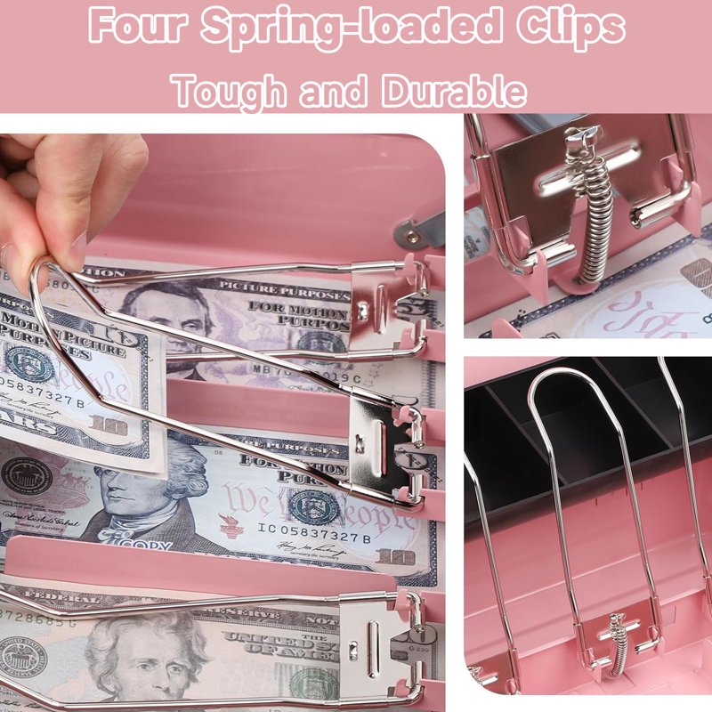 Heavy-Duty Cash Box with Lock & Money Tray - Secure Coin & Bill Storage