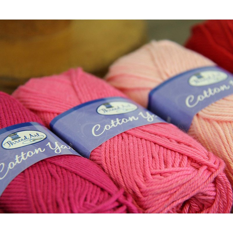 Cotton Crochet Yarn Skeins - 50g Worsted Weight for Knitting & Crocheting, 30 Colors