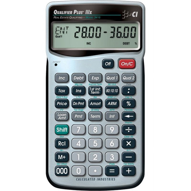 Financial Calculator for Real Estate and Loans - 9-Digit Display, Silver