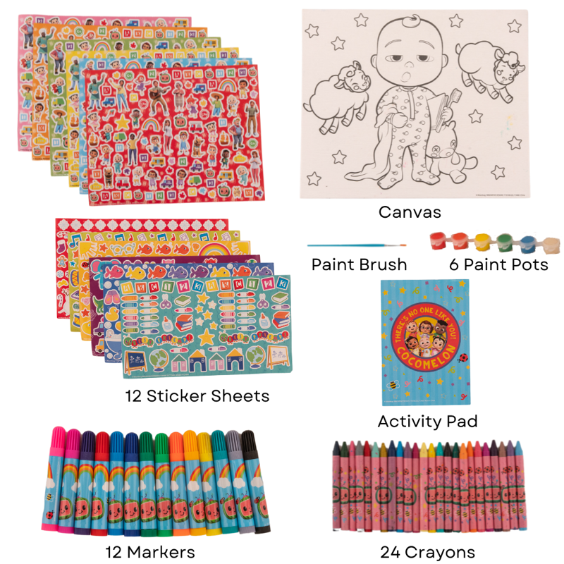Kids Art Set with Stickers Markers Paint Canvas - 1000+ Piece Craft Kit for Children