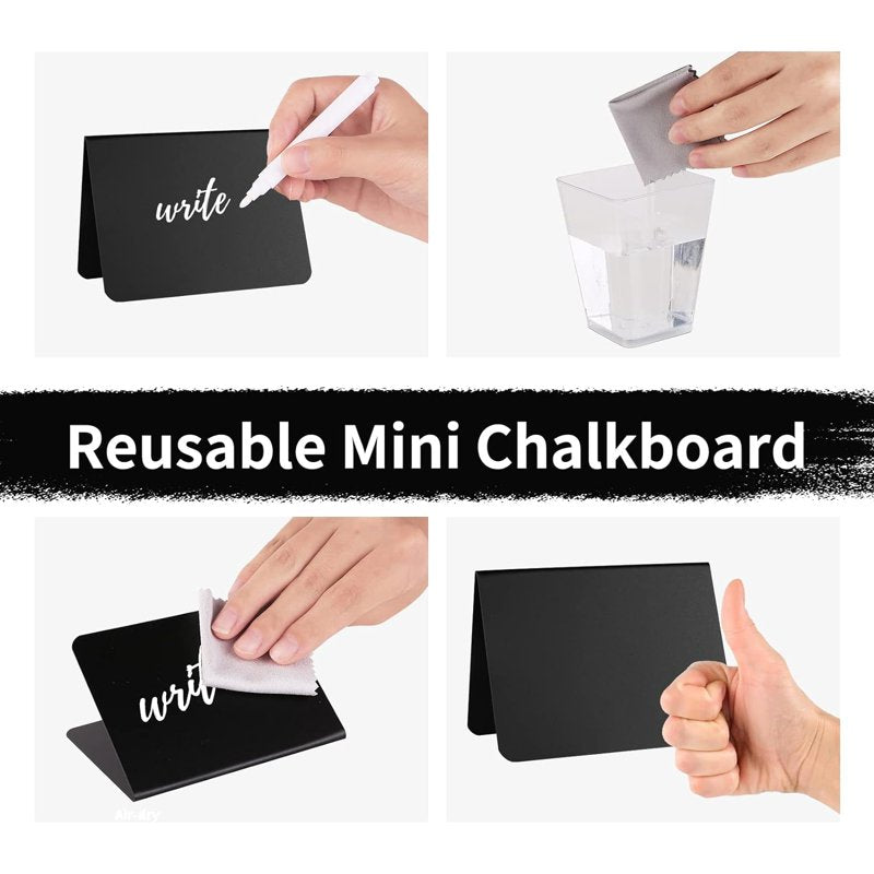 Mini Chalkboard Signs 4x3 Inches Set of 15 for Food Parties Weddings and Events