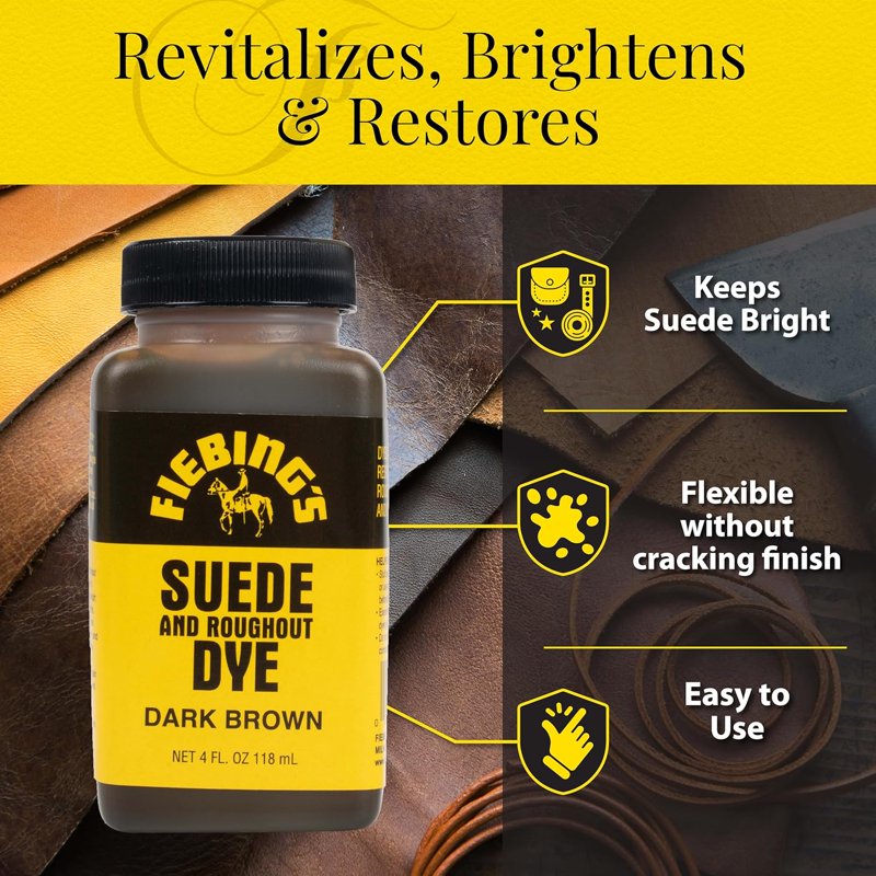 Suede Dye - Dark Brown Leather & Shoe Recoloring & Restoration - 4 oz