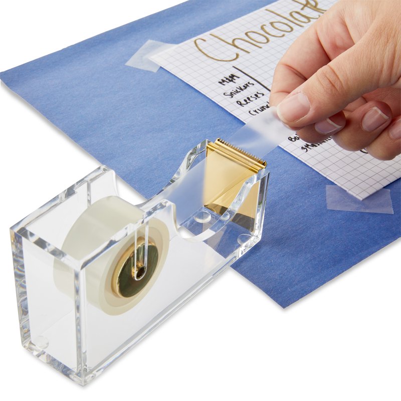 Gold Tape Dispenser Acrylic Desk Organizer Office Supplies