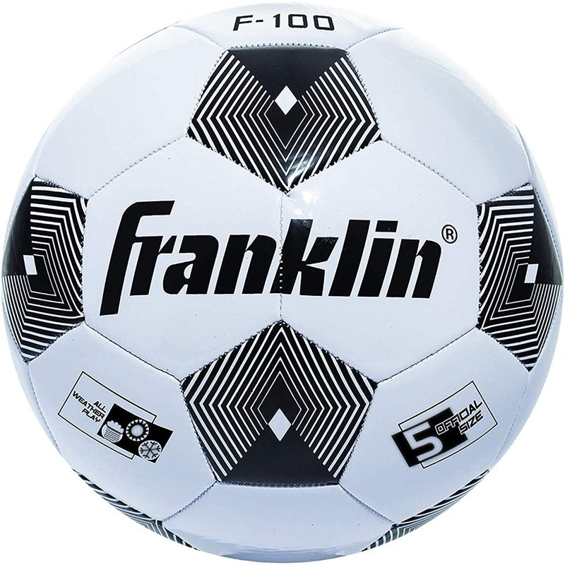 Franklin Comp 100 PVC Soccer Balls with Pump – Black Variation 5/6