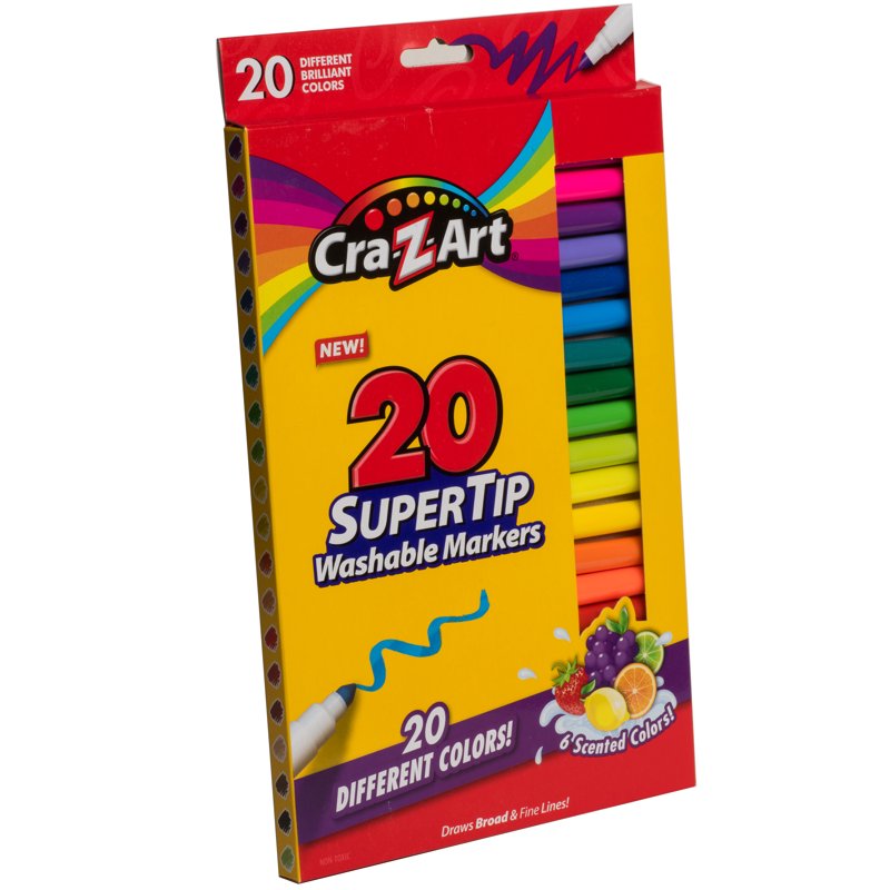 Washable Art Markers Set - 20 Bright Colors for Kids & Beginners