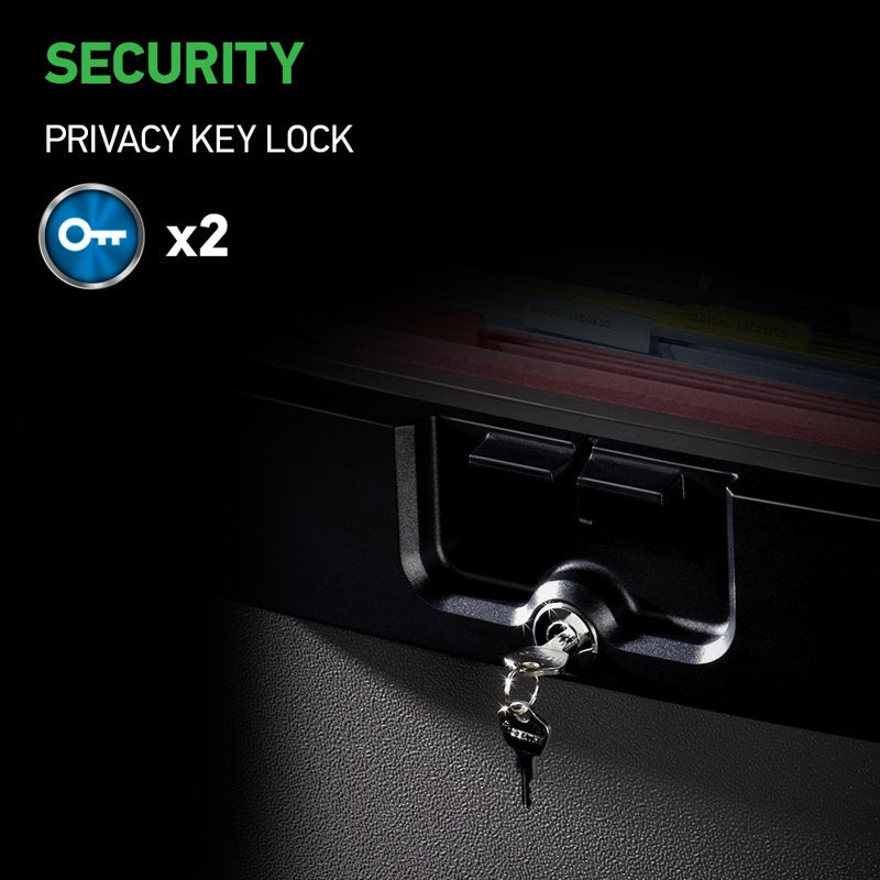 Fire & Water-Resistant Safe Box with Key Lock, 0.65 Cu. Ft.