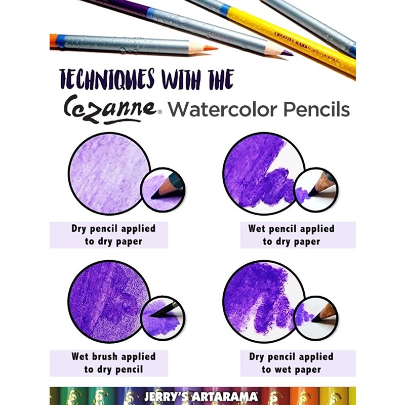Watercolor Pencils Set with Sharpener and Brush - 24 Colors for Artists
