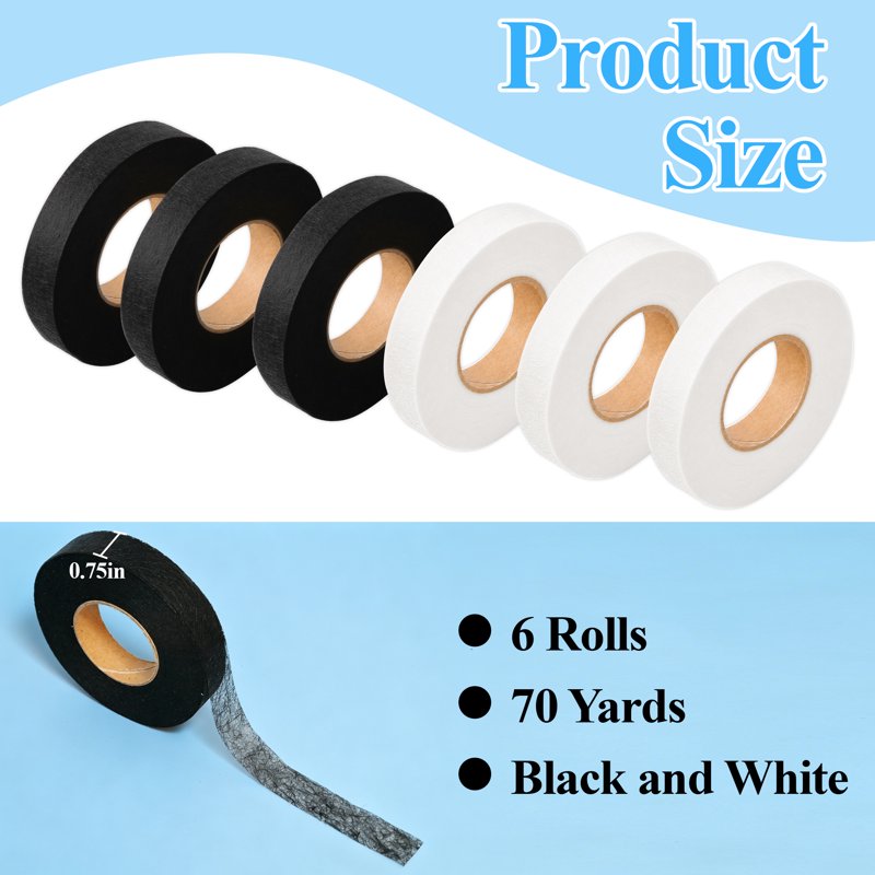 Iron-On Hem Tape for Fabric Repair and DIY Clothing - 6 Rolls