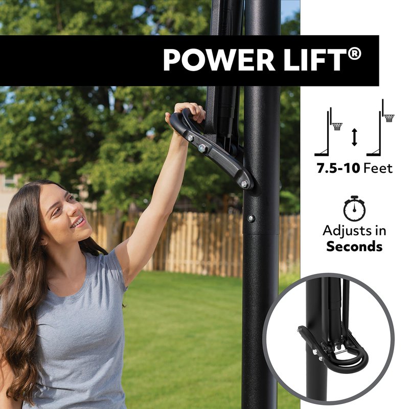 Portable 54-Inch Shatterproof Basketball Hoop with Adjustable Height & Slam-It Pro Rim