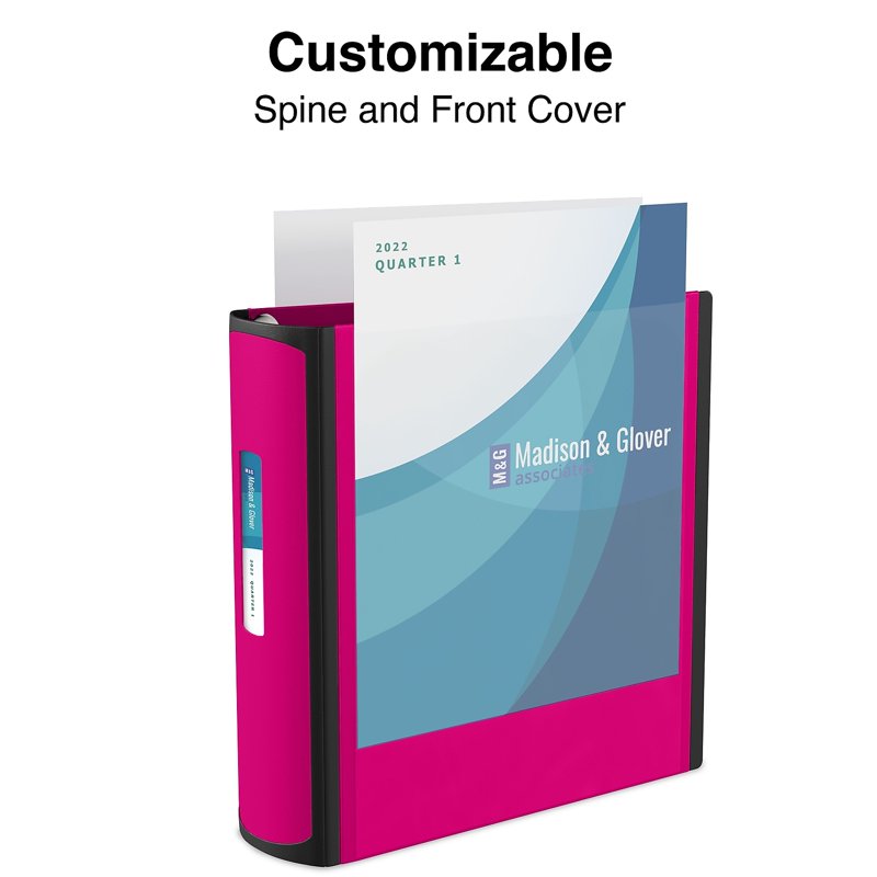 Pink 3-Inch D-Ring Binder for Office Documents, Holds 600 Sheets