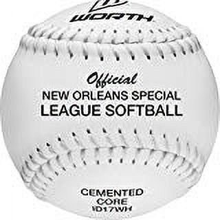 17-Inch Softball with Durable SYCO Leather Cover - Long-Lasting New Orleans Style