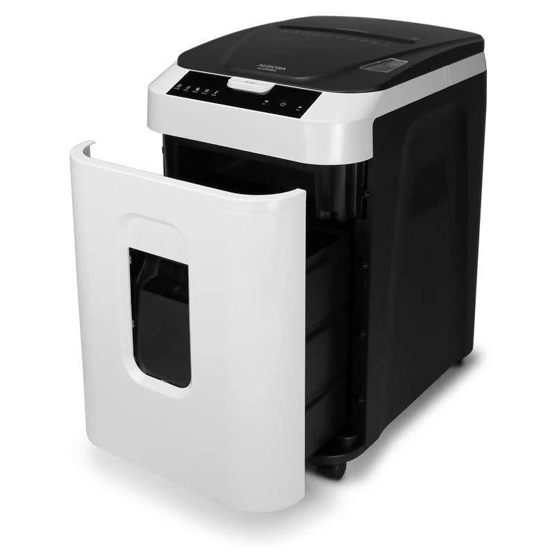 Aurora Commercial 200-Sheet Micro-Cut Auto Feed Paper Shredder with Pullout Bin