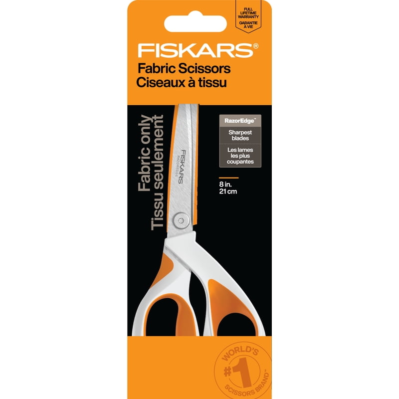 (3 Pack) Fiskars 8" Razoredge SoftGrip Fabric Scissors - Orange Shears