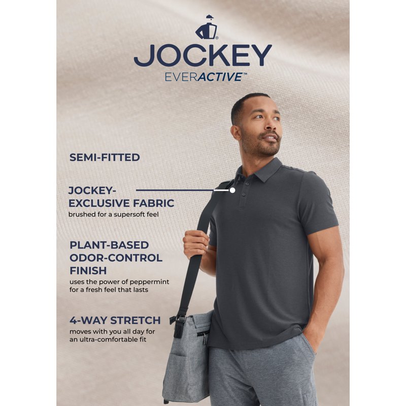 Men's Polo Shirt - Soft, Stretchy, Odor-Control, Casual Wear