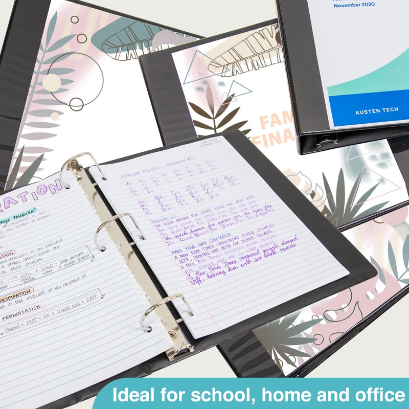 Heavy-Duty 3-Ring View Binder with Slant D-Rings, Holds 480 Sheets, Assorted Colors