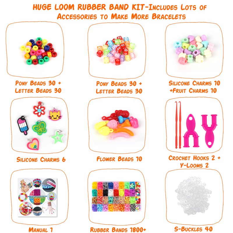 Rainbow Rubber Band Bracelet Making Kit for Kids 8-12 - Creative Gift Set