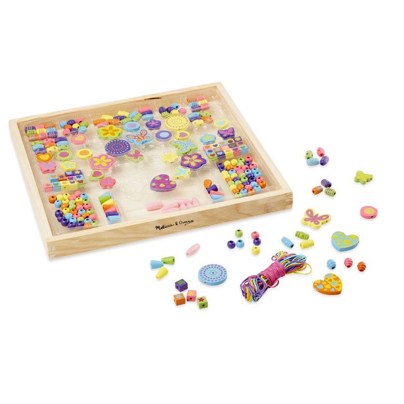 Deluxe Wooden Bead Set for Jewelry Making - 220+ Beads & 8 Cords for Kids