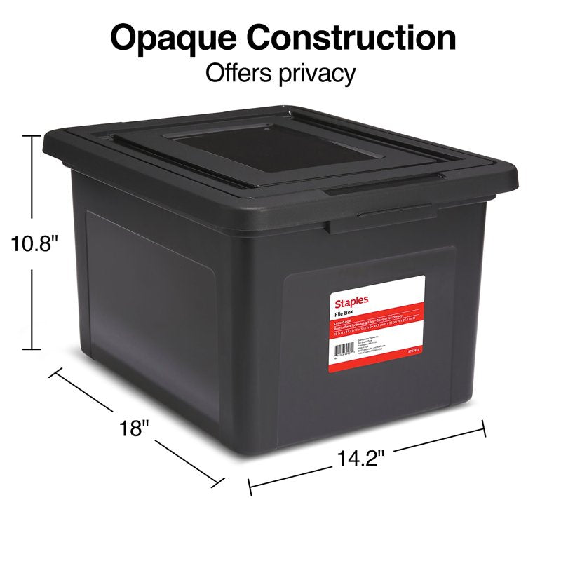 Stackable Plastic File Box for Letter and Legal Files with Lid and Handles
