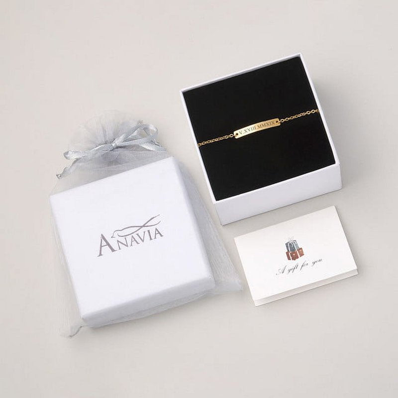 Personalized Gold Bar Bracelet - Custom Name Engraved Friendship Jewelry